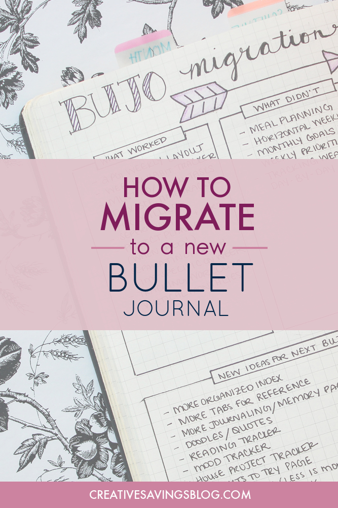 Wondering what to do when you run out of space in your Bullet Journal? This is THE BEST step-by-step guide for Bullet Journal migration. She breaks everything down so it's not overwhelming. I kicked my clunky planner to the curb a year ago and when I had to migrate I thought about going back. This post showed me how to migrate my bullet journal the easy way! #bujo #bulletjournaling #bulletjournalmigration