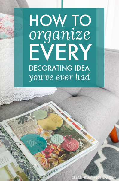 We have the best of intentions when we save decorating ideas for our home, but with Pinterest boards filled to the max and file folders bursting with magazine clippings, it's hard to find what you need, when you need it. This binder organization method is specific to decorating, and houses everything you need to complete your dream look! #homedecor #decoratingideas #homebinder #homedecorbinder #decorating 
