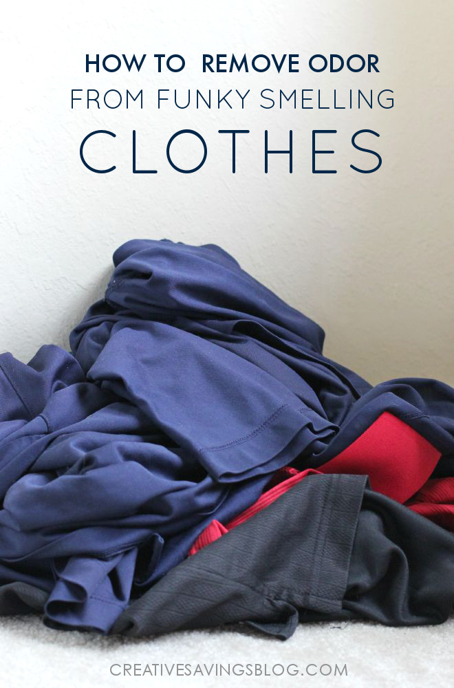 Do your husband's shirts or gym shorts have that awful stinky smell? This method completely eliminates odor and leaves your clothes smelling clean and fresh for days. No expensive detergents needed!