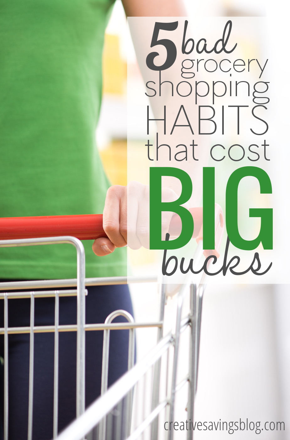 Stop wasting your hard-earned dollars with bad grocery shopping habits that literally take minutes to change. With consistent practice, you'll not only learn to shop smarter, you'll also shave hundreds off your bill!