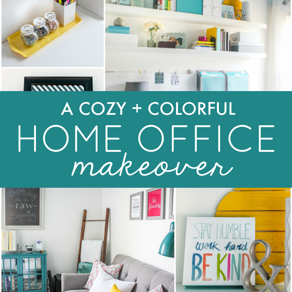A Cozy and Colorful Home Office Makeover