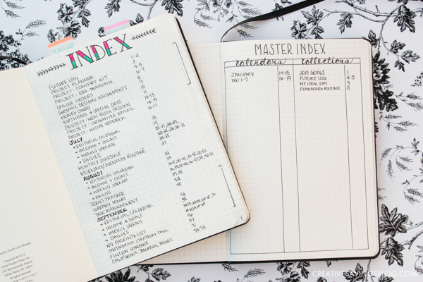 Indexing Styles for Bullet Journal Migration