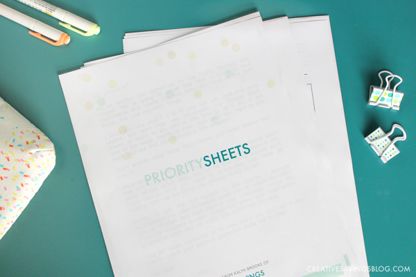 Get Things Done - Priority Sheets