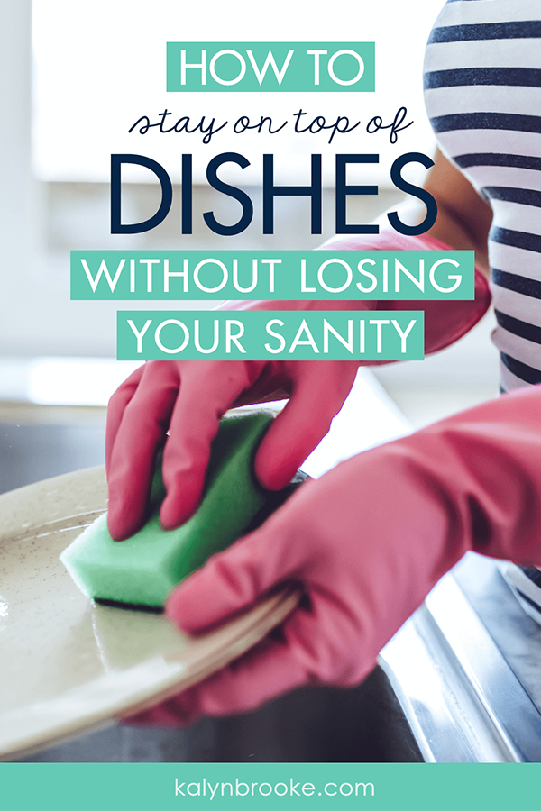 My least favorite household chore: dishes. My husband's least favorite household chore: dishes! The kitchen can become WWIII before we finally tackle them--and then it takes HOURS. But I am determined to get {and stay!} on top of dishes once and for all! #4 will make all the difference! #howtododishes #kitchenhacks #dishwashing