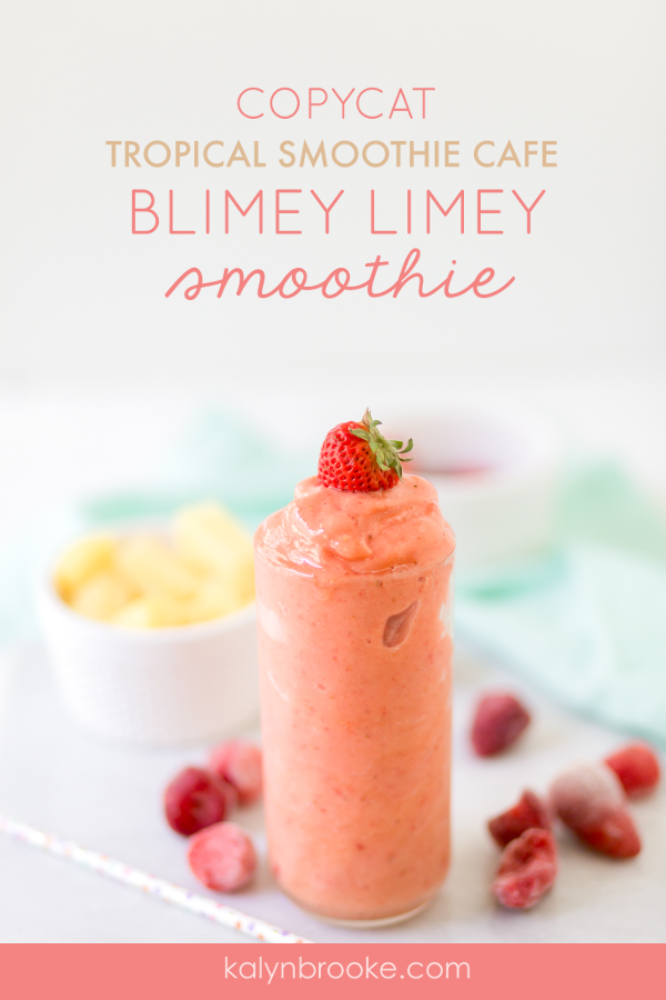 This tastes JUST like Tropical Smoothie Cafe's Blimey Limey Smoothie! Now I can make my own—for less—right at home. Best Copycat Blimey Limey smoothie recipe EVER! #smoothierecipe #smoothieideas #copycatrecipes #blimeylimeysmoothie