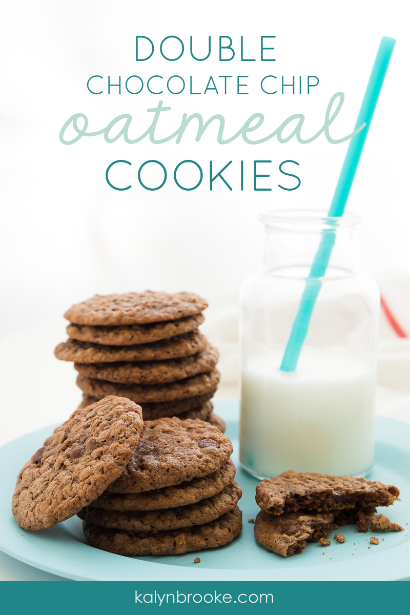 You have got to try this easy and oh-so-rich Double Chocolate Oatmeal Cookie Recipe! You can whip it up in just a few minutes and the cookies taste AMAZING right out of the oven or 3 days later out of the freezer. If you've been looking for the recipe that beats all other Double Chocolate Oatmeal Cookie recipes, look no further...you've found it! #chocolatecookies #cookierecipe #cookieideas #doublechocolatecookies #chocolateoatmealcookies