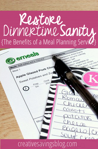 How can a meal planning service help you save time and money? For less than $5/month you can receive weekly meal plans matched with store sales, right in your inbox!