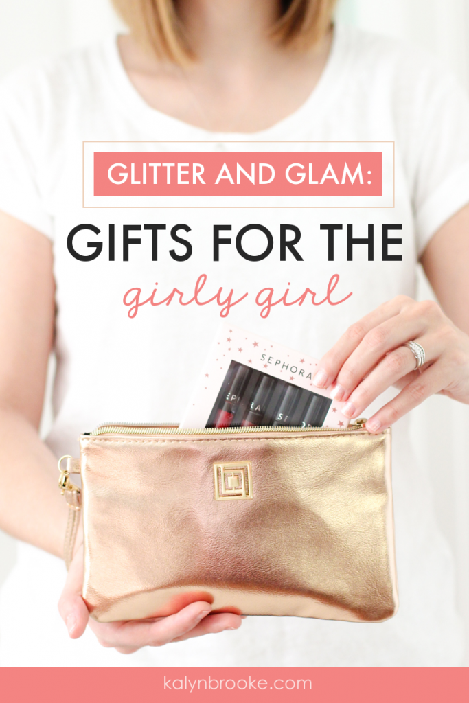 Christmas morning will be extra special with these sparkly and shiny gifts for the girly girl. Best of all, you can pick them up from one store and come in under budget without scrimping on quality! #giftideasforgirls #girlygiftideas #glitterygifts #glamgifts