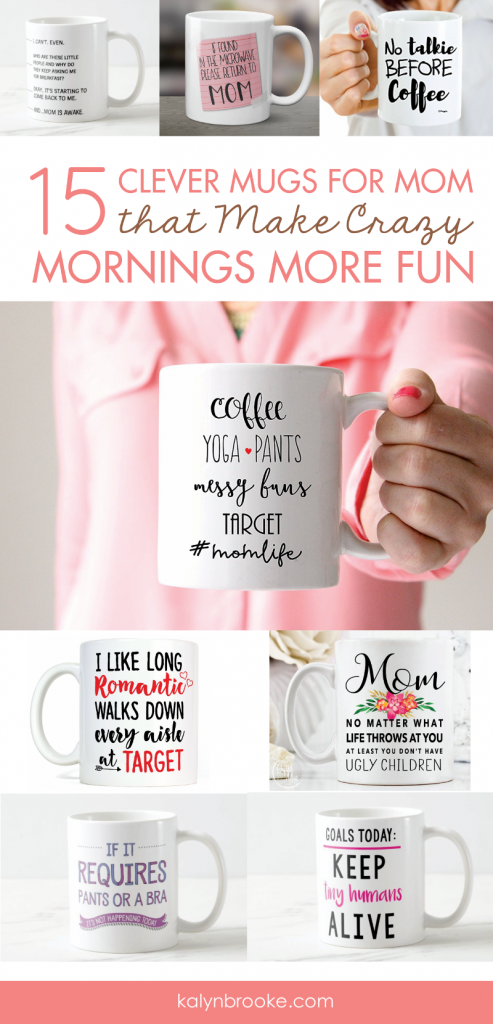 Whether you need a morning pick-me-up waiting for the school bus, or you're looking for clever Mothers Day gifts, these 15 funny mugs for mom help that awesome mom in your life, keep it real. It's the liquid glue that holds every hectic morning together! #mothersday #mugsformom #mothersdaygiftideas #mothersdaygifts #giftideasformom