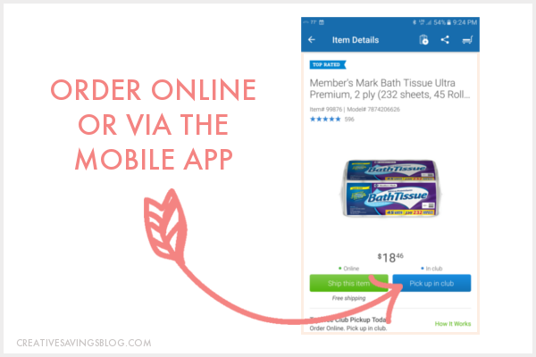 Sam's Club Online - You can use the app to complete your order.