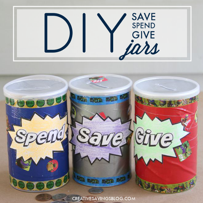DIY Save Spend Give Jars