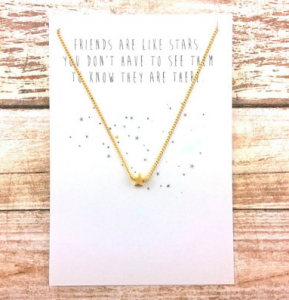 Dainty Star Necklace with Friendship Quote Card