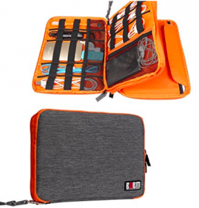 orange electronics organizer pouch