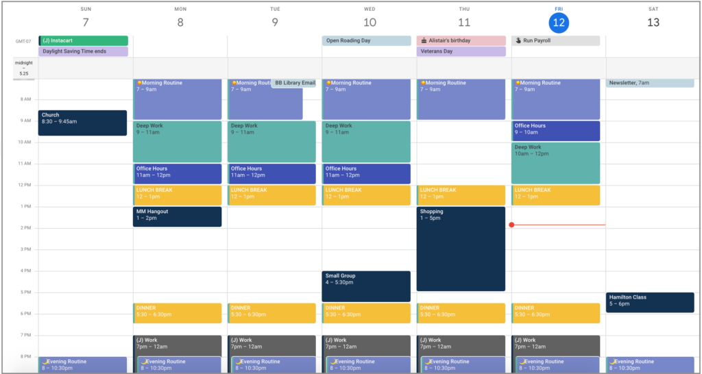 Google Calendar planner setup