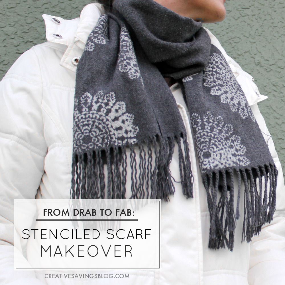 From Drab to Fab: Stenciled Scarf Makeover