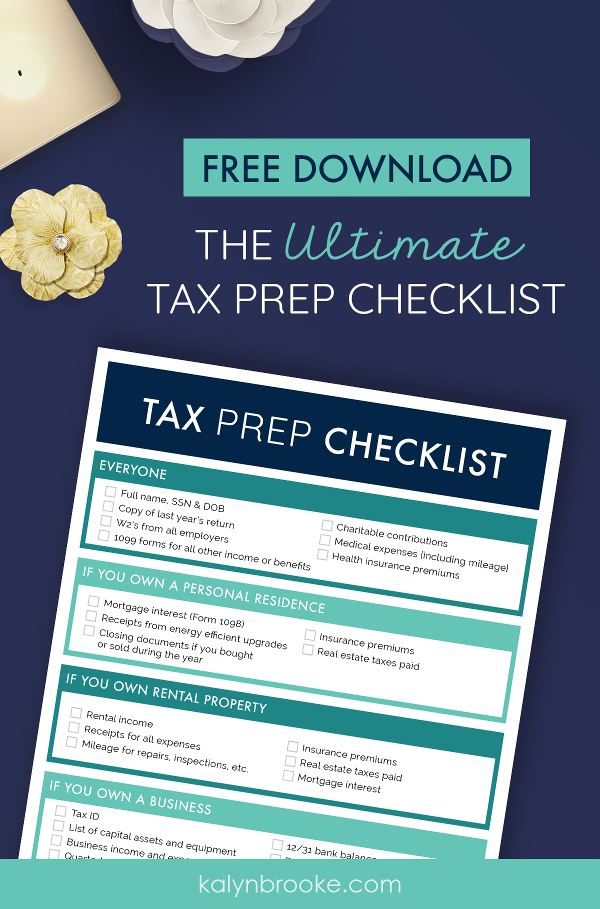 Keep your documents in order with this easy-to-use tax preparation checklist. Your CPA will thank you when you don't come in with a shoebox full of unorganized receipts. :) And if you're doing your taxes yourself, this will make the process so much easier! #taxes #taxesprep #taxeshelp #taxeschecklist #freetaxeschecklist